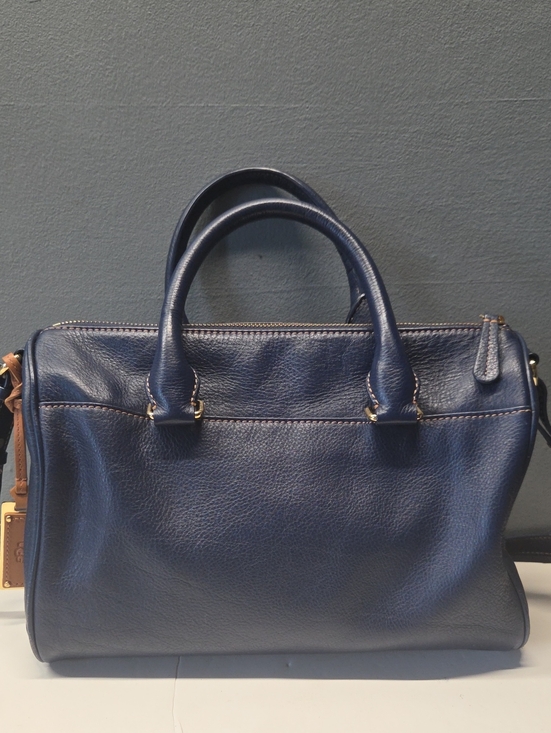 UGG Handbags - UGG Navy Pebble Leather Satchel with Top Handles